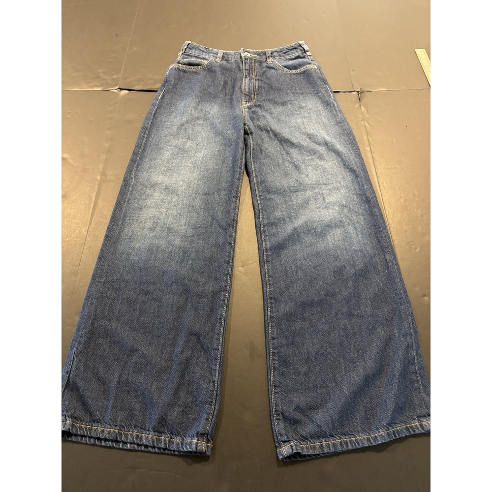 Pilcro Anthropology Womens Blue Jeans - Size 27 - Baggy Wide Leg EUC